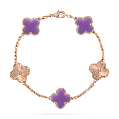 [Eterna Jewels]CLOVER 5 MOTIF LIGHT PURPLE BRACELET COLLECTION
