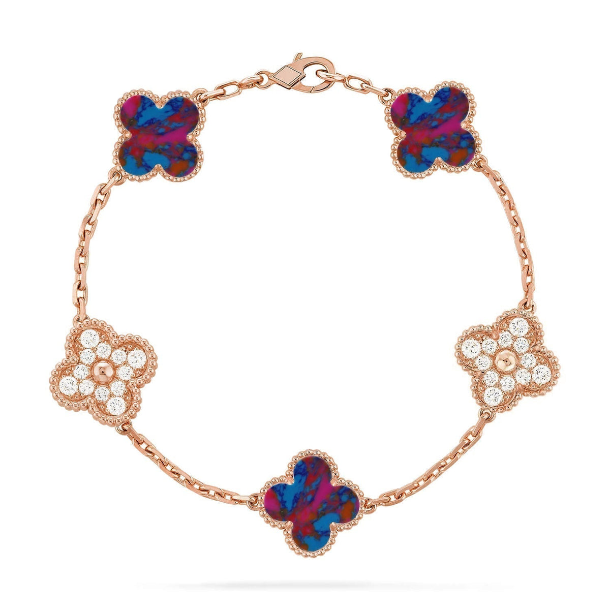[Eterna Jewels]CLOVER 5 MOTIF COLOR GEMSTONES BRACELET COLLECTION