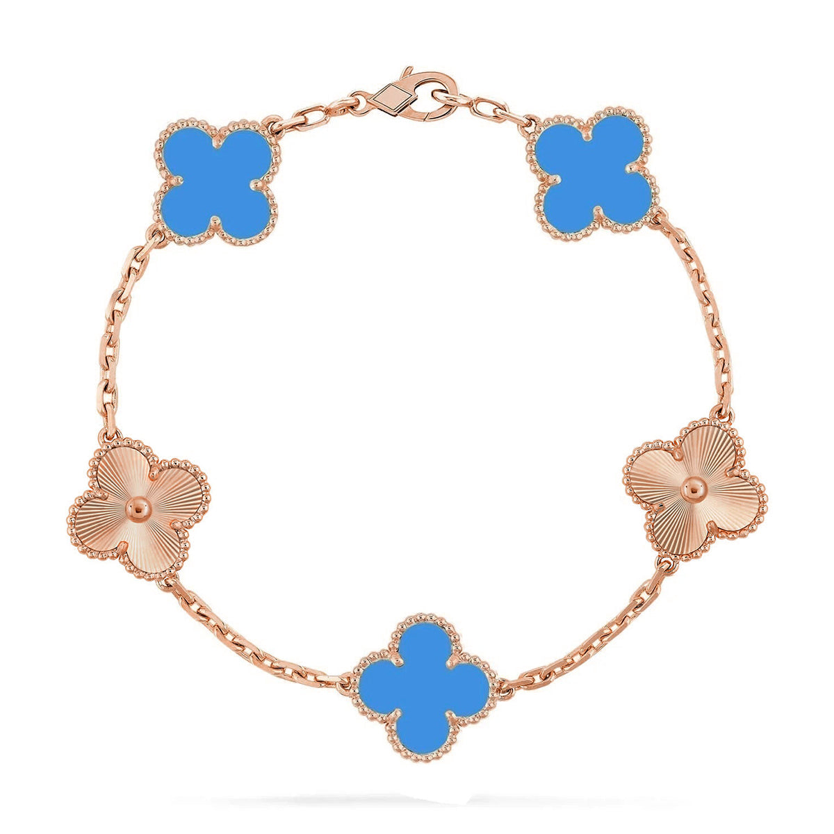[Eterna Jewels] CLOVER 5 MOTIF BLUE AGATE BRACELET COLLECTION