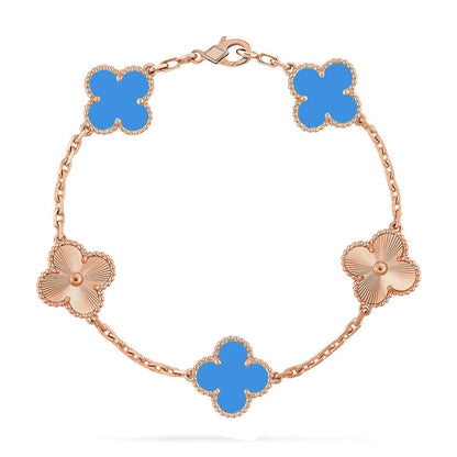 [Eterna Jewels] CLOVER 5 MOTIF BLUE AGATE BRACELET COLLECTION