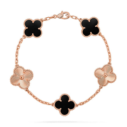 [Eterna Jewels] CLOVER 5 MOTIF ONYXS BRACELET COLLECTION