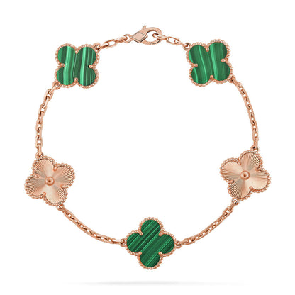 [Eterna Jewels] CLOVER 5 MOTIF MALACHITE BRACELET COLLECTION