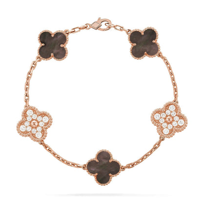 [Eterna Jewels] CLOVER 5 MOTIF GRAY MOP BRACELET COLLECTION