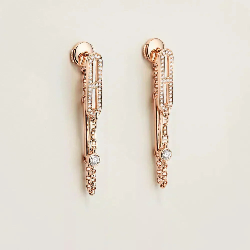 [Eterna Jewels]CHAINE CHAOS DIAMOND DROP EARRINGS