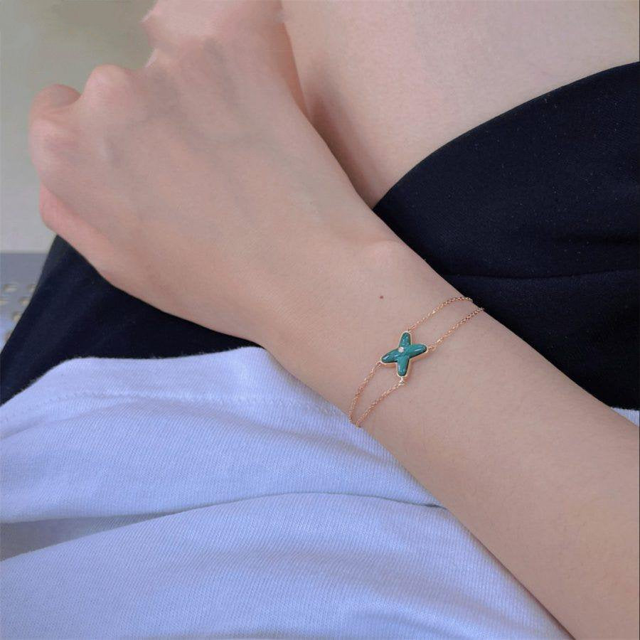 [Eterna Jewels]JEUX BRACELET MALACHITE PINK GOLD 1 DIAMOND