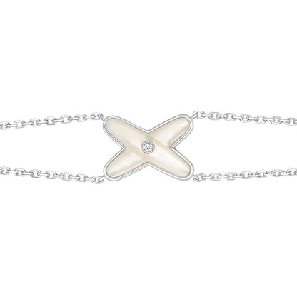 [Eterna Jewels]JEUX BRACELET WHITE MOP SILVER 1 DIAMOND
