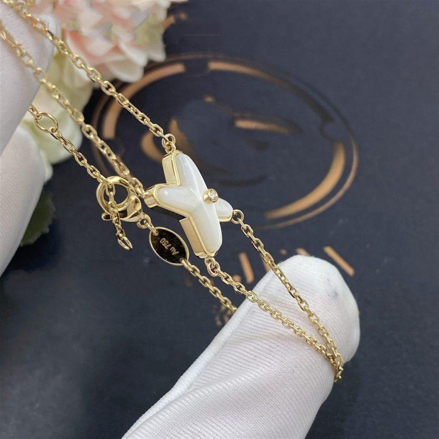 [Eterna Jewels]JEUX BRACELET WHITE MOP GOLD 1 DIAMOND