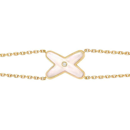 [Eterna Jewels]JEUX BRACELET WHITE MOP GOLD 1 DIAMOND