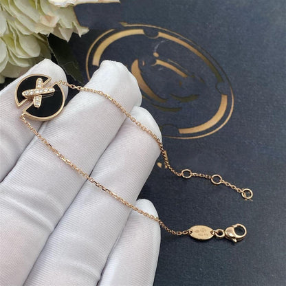 [Eterna Jewels]JEUX DE BRACELET ONYX PINK GOLD DIAMOND