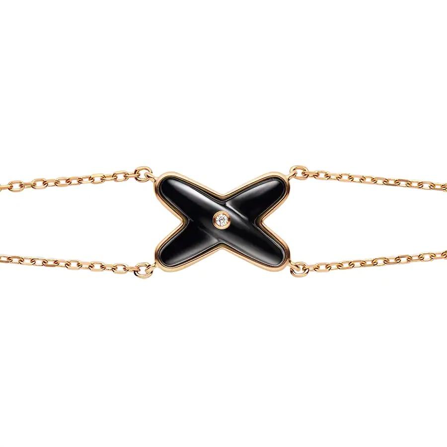 [Eterna Jewels]JEUX BRACELET ONYX PINK GOLD 1 DIAMOND