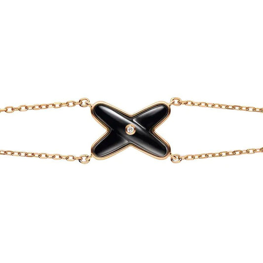 [Eterna Jewels]JEUX BRACELET ONYX PINK GOLD 1 DIAMOND