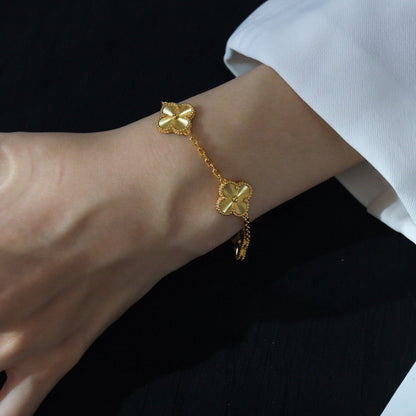 [Eterna Jewels] CLOVER 5 MOTIF LASER BRACELET COLLECTION