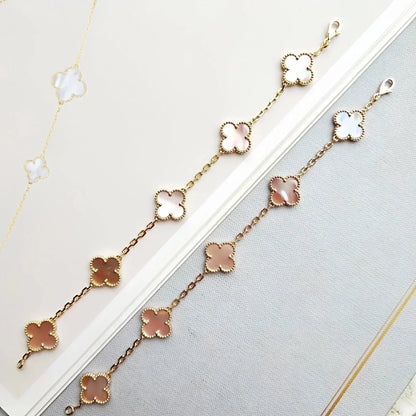 [Eterna Jewels] CLOVER 5 MOTIFS  PINK MOP BRACELET COLLECTION