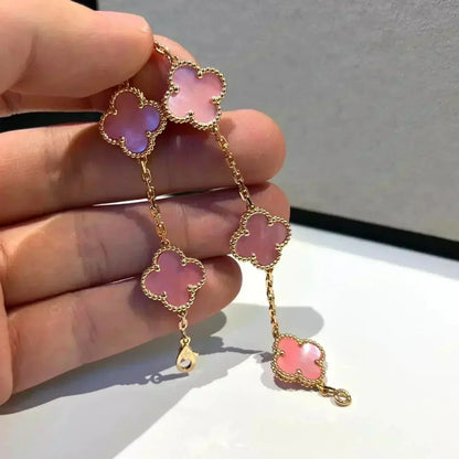[Eterna Jewels] CLOVER 5 MOTIFS  PINK MOP BRACELET COLLECTION