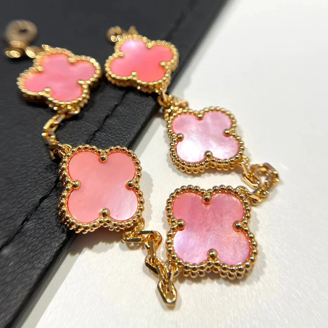 [Eterna Jewels] CLOVER 5 MOTIFS  PINK MOP BRACELET COLLECTION