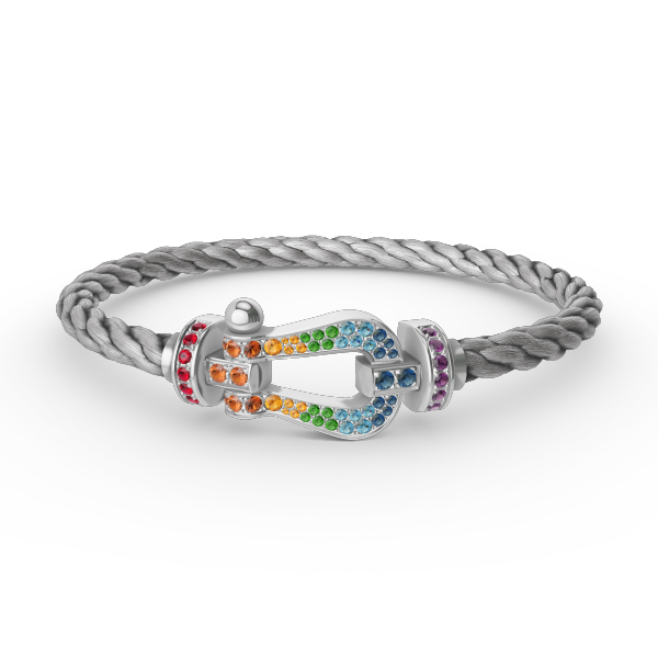 [Eterna Jewels]FORC LARGE HORSESHOE  COLORED DIAMOND BRACELET SILVER