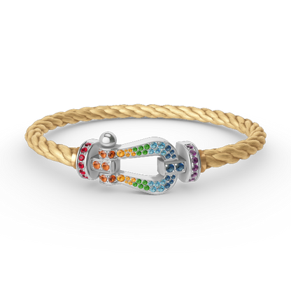 [Eterna Jewels]FORC LARGE HORSESHOE  COLORED DIAMOND BRACELET SILVER