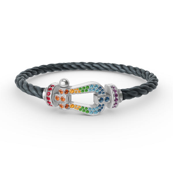 [Eterna Jewels]FORC LARGE HORSESHOE  COLORED DIAMOND BRACELET SILVER