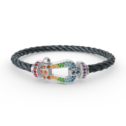 [Eterna Jewels]FORC LARGE HORSESHOE  COLORED DIAMOND BRACELET SILVER