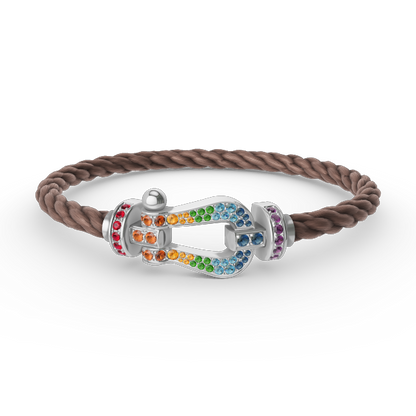 [Eterna Jewels]FORC LARGE HORSESHOE  COLORED DIAMOND BRACELET SILVER