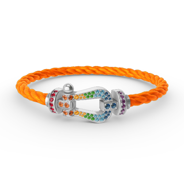 [Eterna Jewels]FORC LARGE HORSESHOE  COLORED DIAMOND BRACELET SILVER