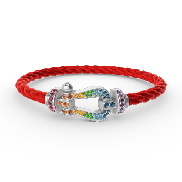 [Eterna Jewels]FORC LARGE HORSESHOE  COLORED DIAMOND BRACELET SILVER