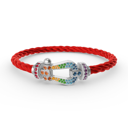 [Eterna Jewels]FORC LARGE HORSESHOE  COLORED DIAMOND BRACELET SILVER