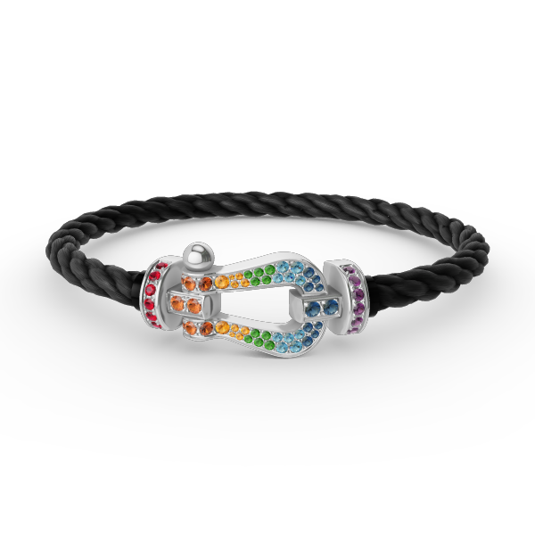 [Eterna Jewels]FORC LARGE HORSESHOE  COLORED DIAMOND BRACELET SILVER