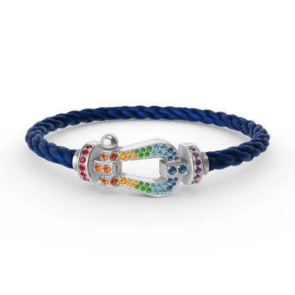 [Eterna Jewels]FORC LARGE HORSESHOE  COLORED DIAMOND BRACELET SILVER