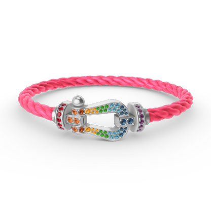 [Eterna Jewels]FORC LARGE HORSESHOE  COLORED DIAMOND BRACELET SILVER