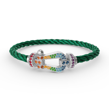 [Eterna Jewels]FORC LARGE HORSESHOE  COLORED DIAMOND BRACELET SILVER