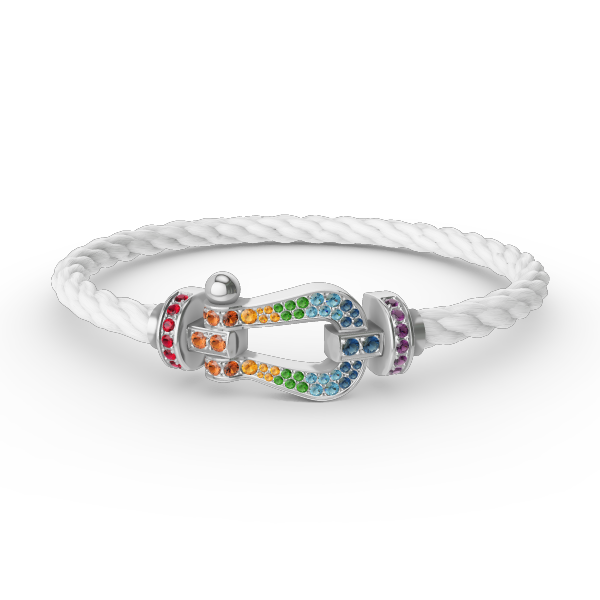 [Eterna Jewels]FORC LARGE HORSESHOE  COLORED DIAMOND BRACELET SILVER