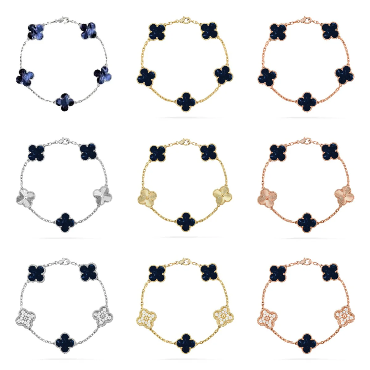 [Eterna Jewels]CLOVER 5 MOTIF PIETERSITE BRACELET COLLECTION