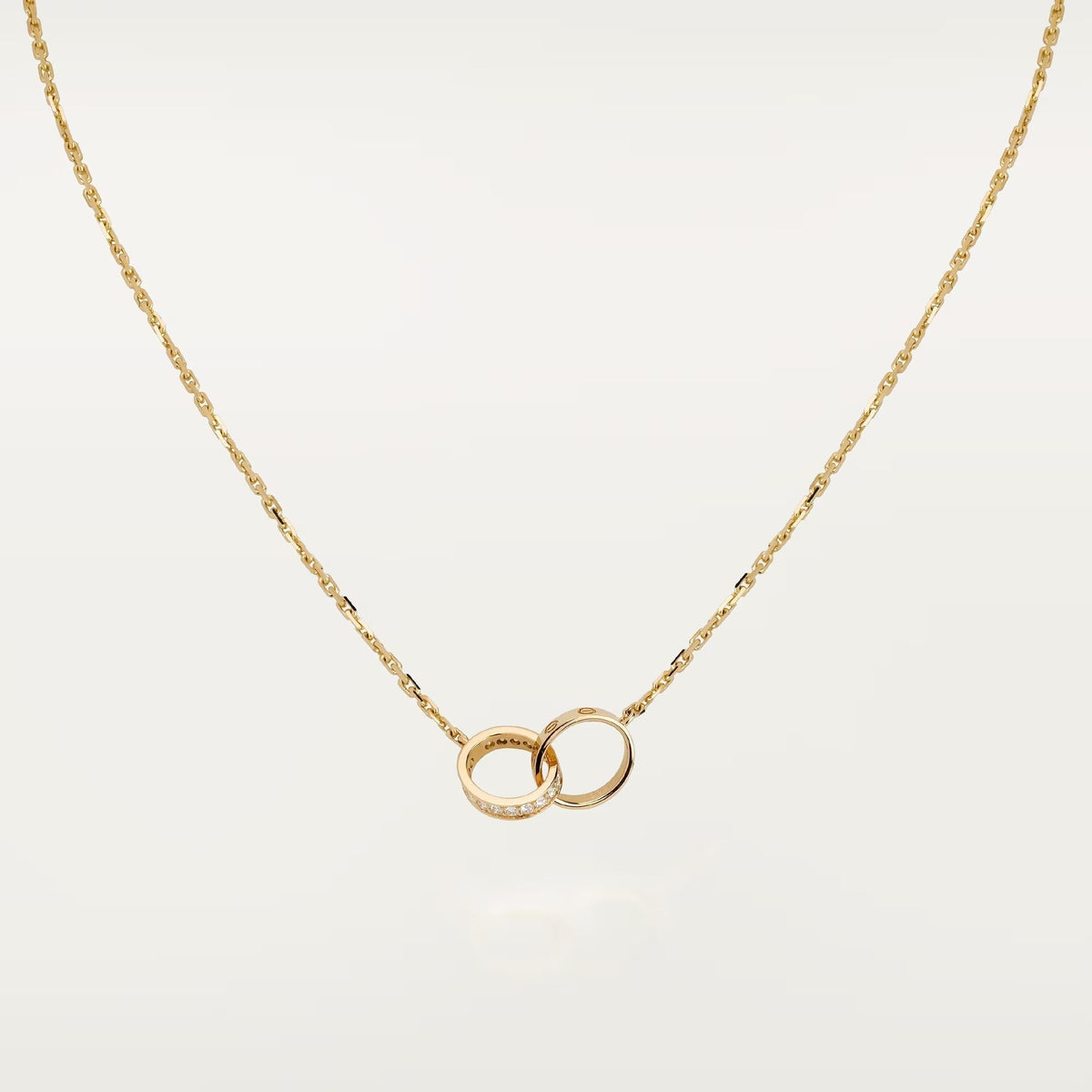 [Eterna Jewels]LOVE DOUBLE RING HALF DIAMOND NECKLACE