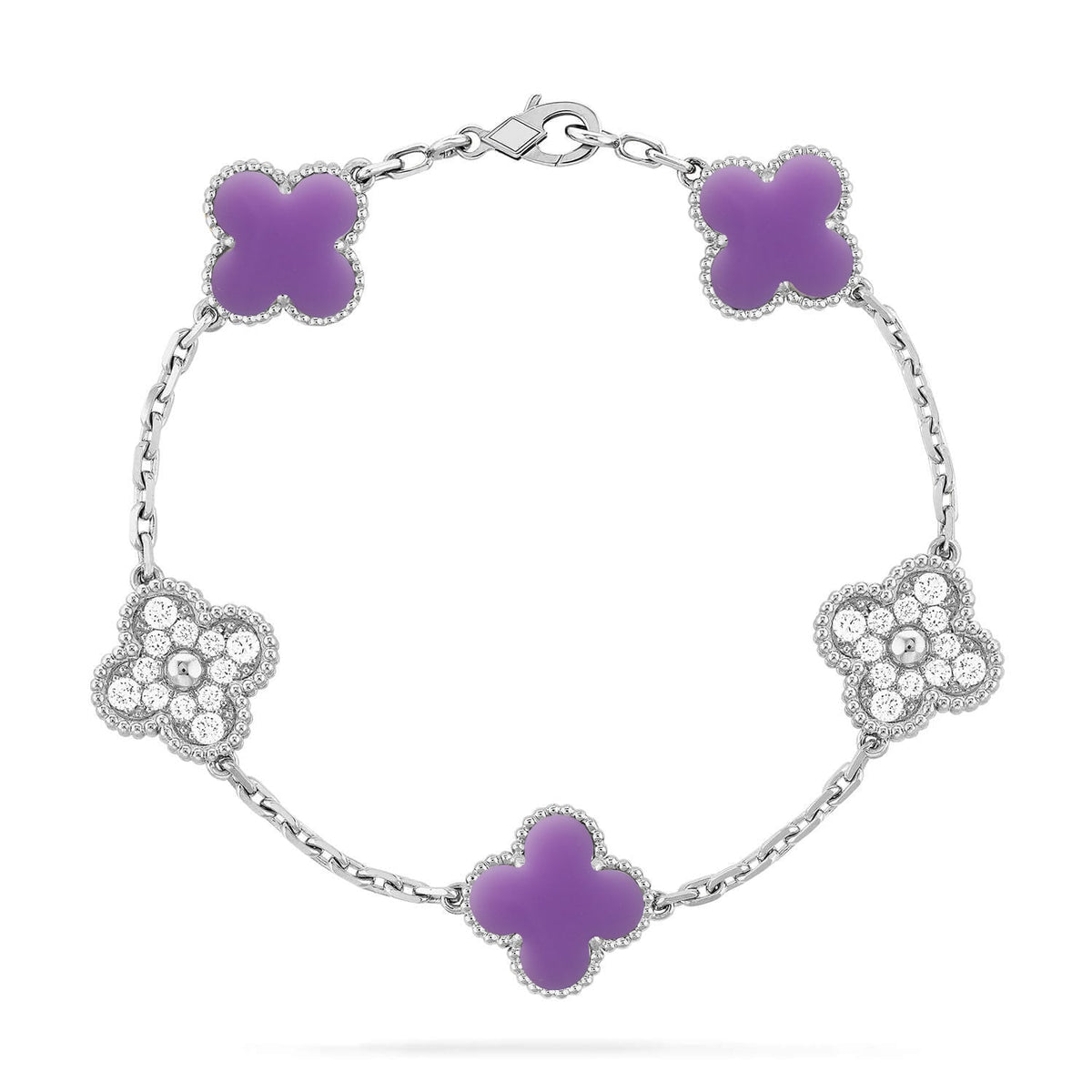 [Eterna Jewels]CLOVER 5 MOTIF LIGHT PURPLE BRACELET COLLECTION