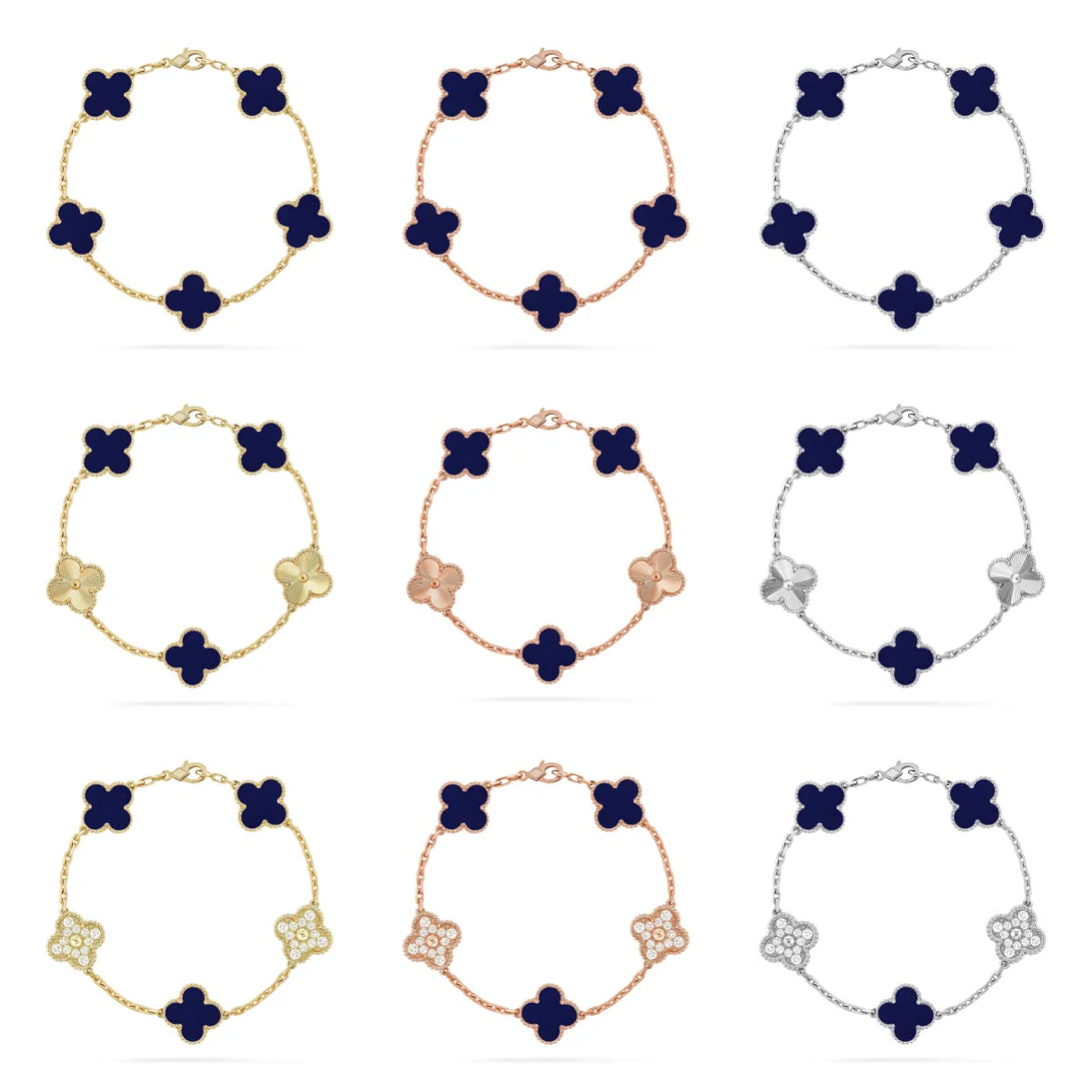 [Eterna Jewels]CLOVER 5 MOTIF LAPIS LAZULI BRACELET COLLECTION