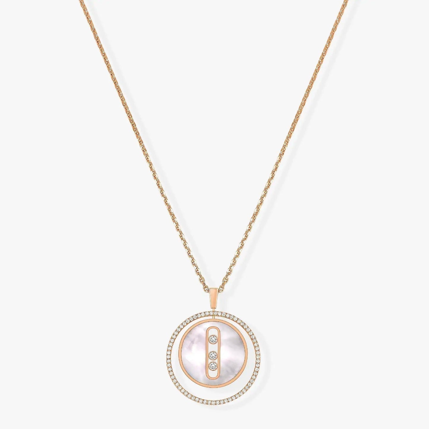 [Eterna Jewels]LUCKY MOVE MM NACRE BLANCHE DIAMOND NECKLACE