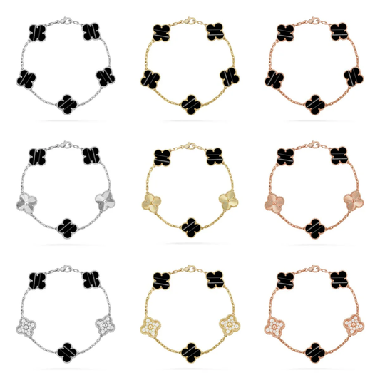 [Eterna Jewels] CLOVER 5 MOTIF PULSAR STONE BRACELET COLLECTION
