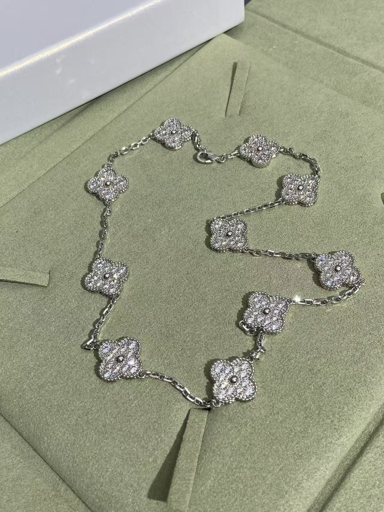 [Eterna Jewels]CLOVER 10 MOTIFS  FULL DIAMOND NECKLACE