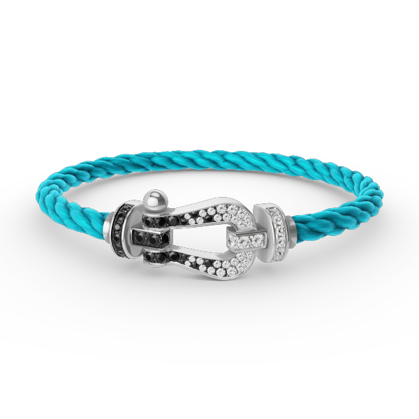 [Eterna Jewels]FORCE LARGE HORSESHOE BLACK WHITE DIAMOND BRACELET SILVER