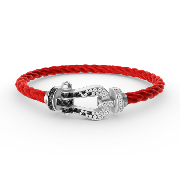 [Eterna Jewels]FORCE LARGE HORSESHOE BLACK WHITE DIAMOND BRACELET SILVER