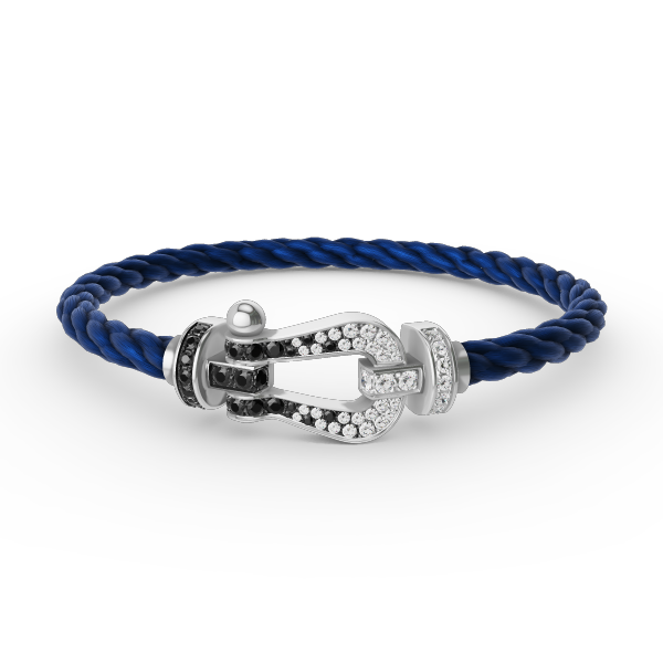 [Eterna Jewels]FORCE LARGE HORSESHOE BLACK WHITE DIAMOND BRACELET SILVER