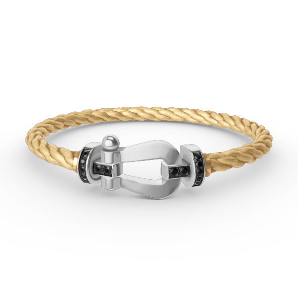 [Eterna Jewels]FORCE LARGE HORSESHOE BLACK DIAMOND BRACELET SILVER