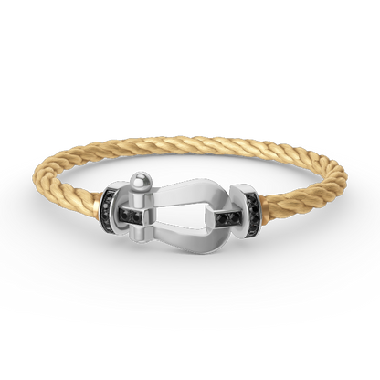 [Eterna Jewels]FORCE LARGE HORSESHOE BLACK DIAMOND BRACELET SILVER