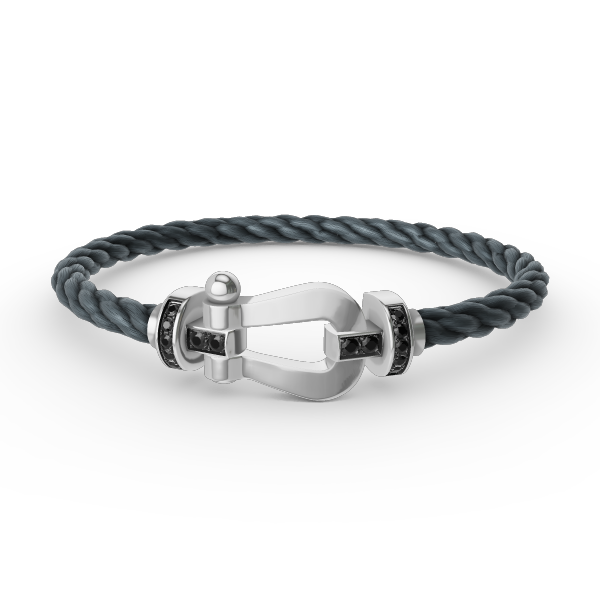 [Eterna Jewels]FORCE LARGE HORSESHOE BLACK DIAMOND BRACELET SILVER