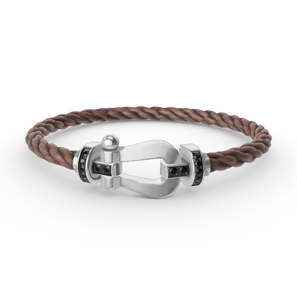 [Eterna Jewels]FORCE LARGE HORSESHOE BLACK DIAMOND BRACELET SILVER