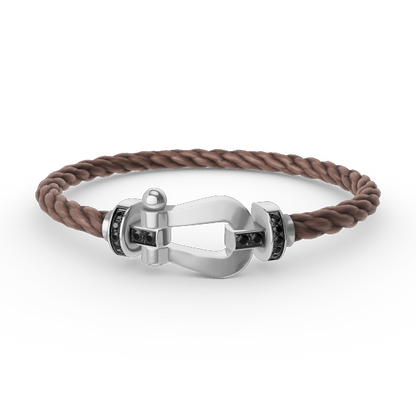 [Eterna Jewels]FORCE LARGE HORSESHOE BLACK DIAMOND BRACELET SILVER