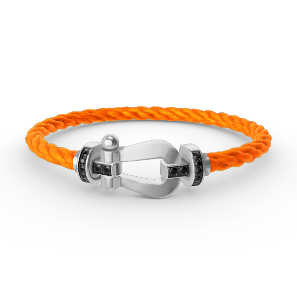 [Eterna Jewels]FORCE LARGE HORSESHOE BLACK DIAMOND BRACELET SILVER