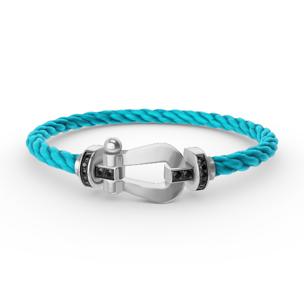 [Eterna Jewels]FORCE LARGE HORSESHOE BLACK DIAMOND BRACELET SILVER