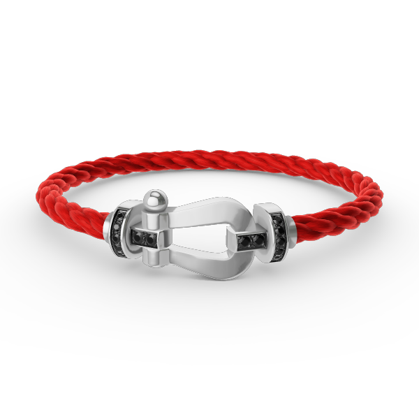 [Eterna Jewels]FORCE LARGE HORSESHOE BLACK DIAMOND BRACELET SILVER